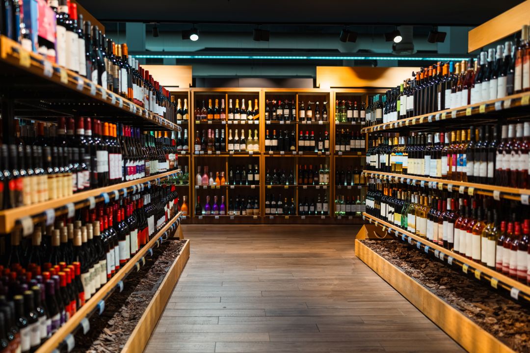 Custom shelving and cabinetry in a retail store designed by VHC Wood Products.